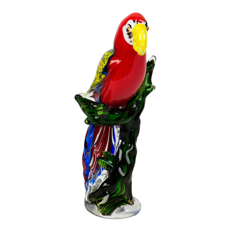 Objets d'art Glass Figurine - Red Parrot