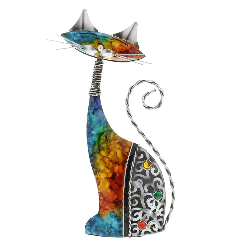 Country Living Hand Painted Metal Cat