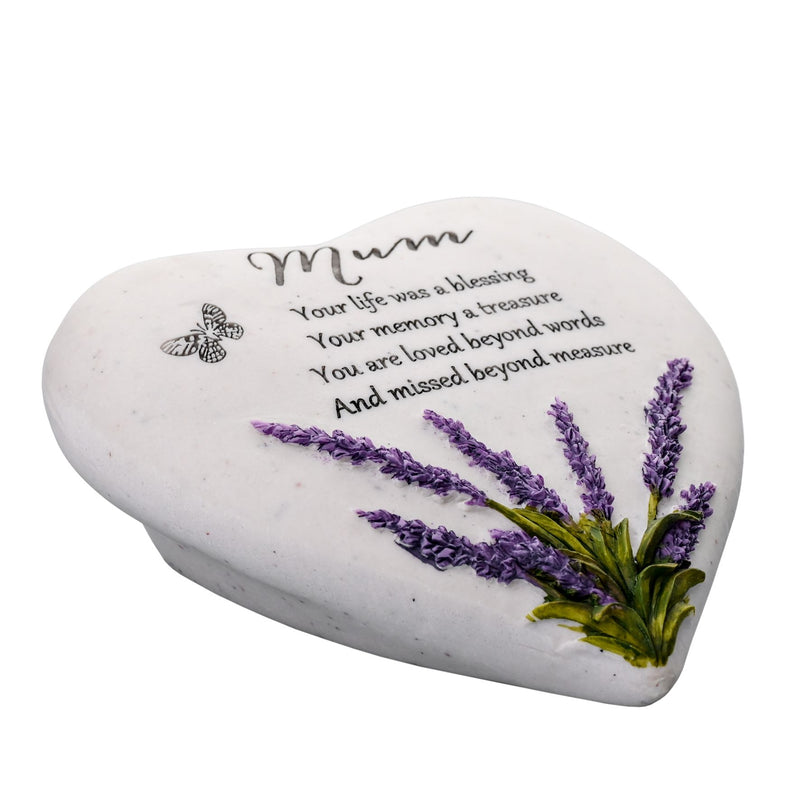 Thoughts Of You Heart Stone / Lavender - Mum
