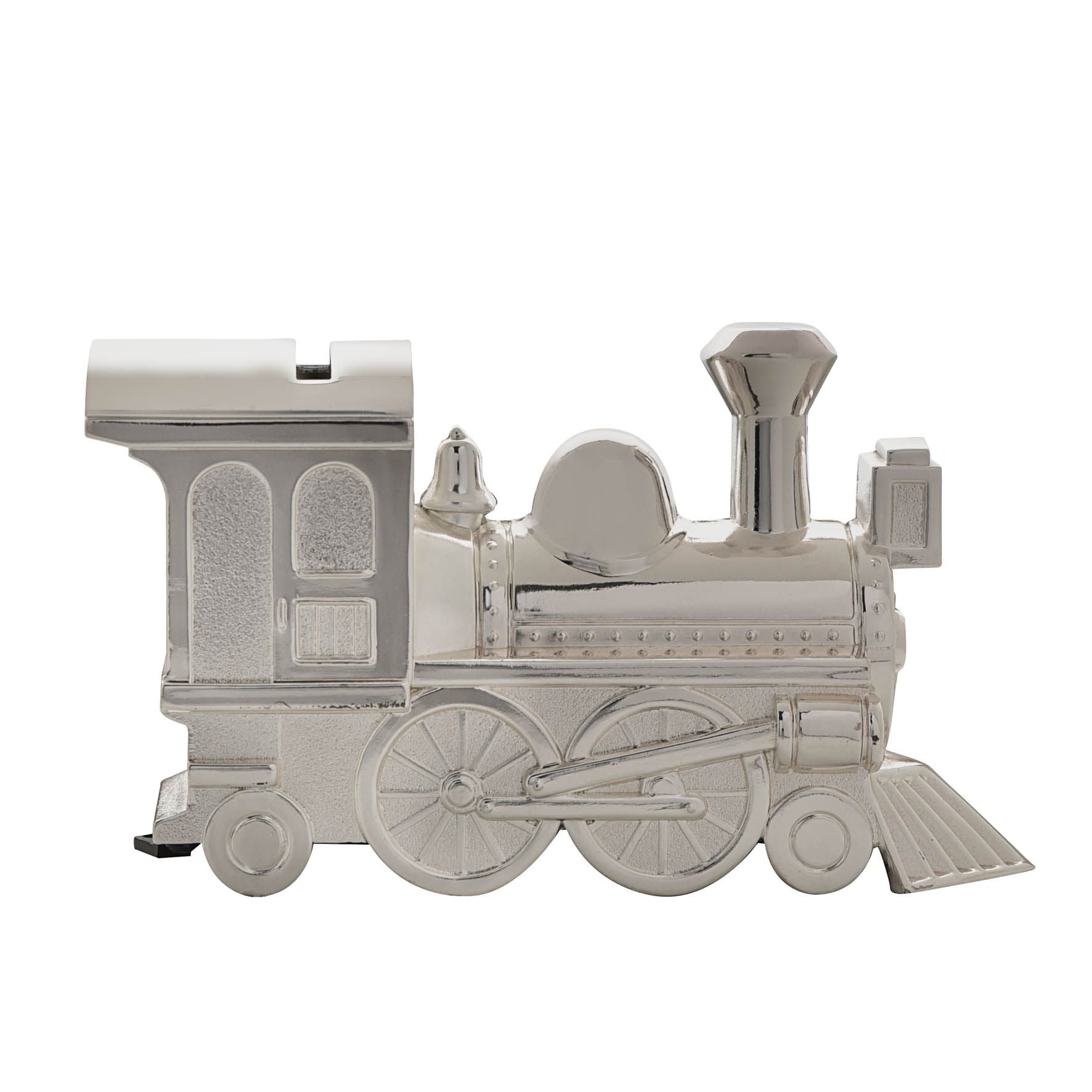 Bambino Silver Plated Money Box - Large Train