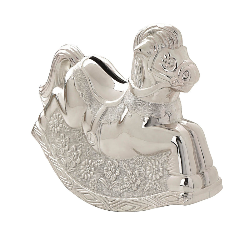 Bambino Silver Plated Rocking Horse Money Box