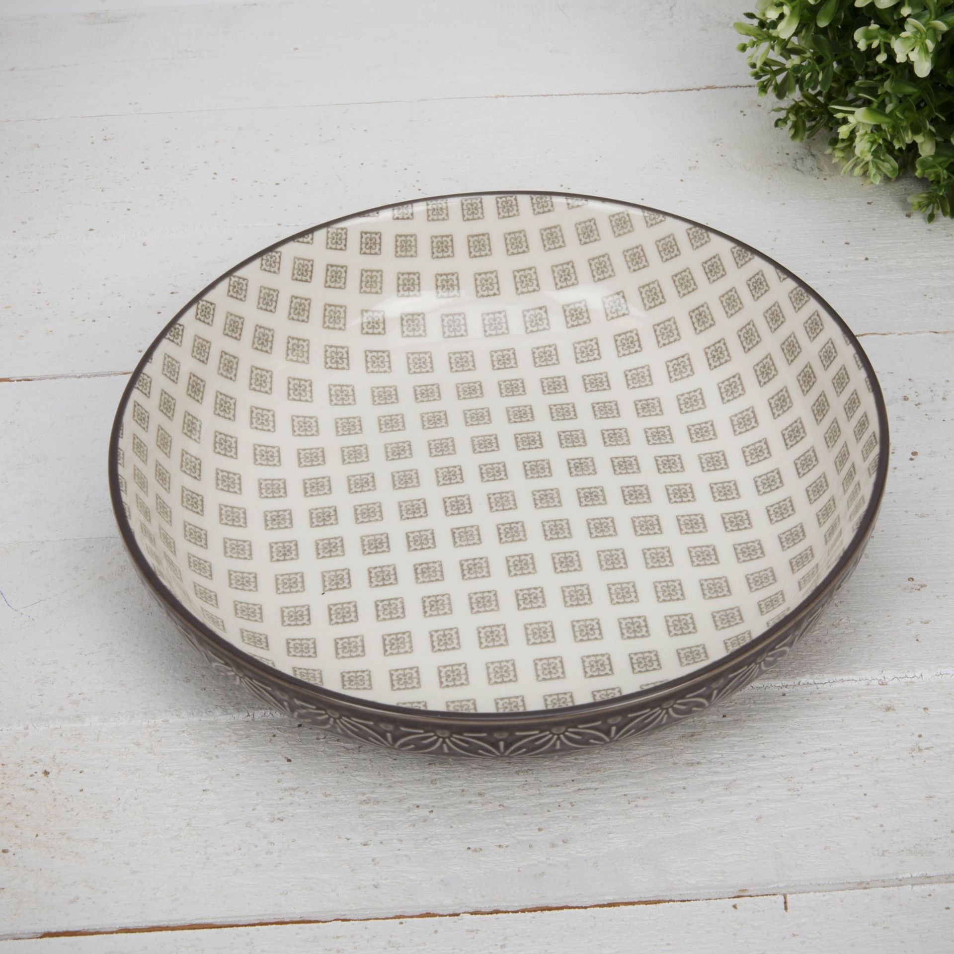 Set of 4 Tile Pattern Pasta Bowls