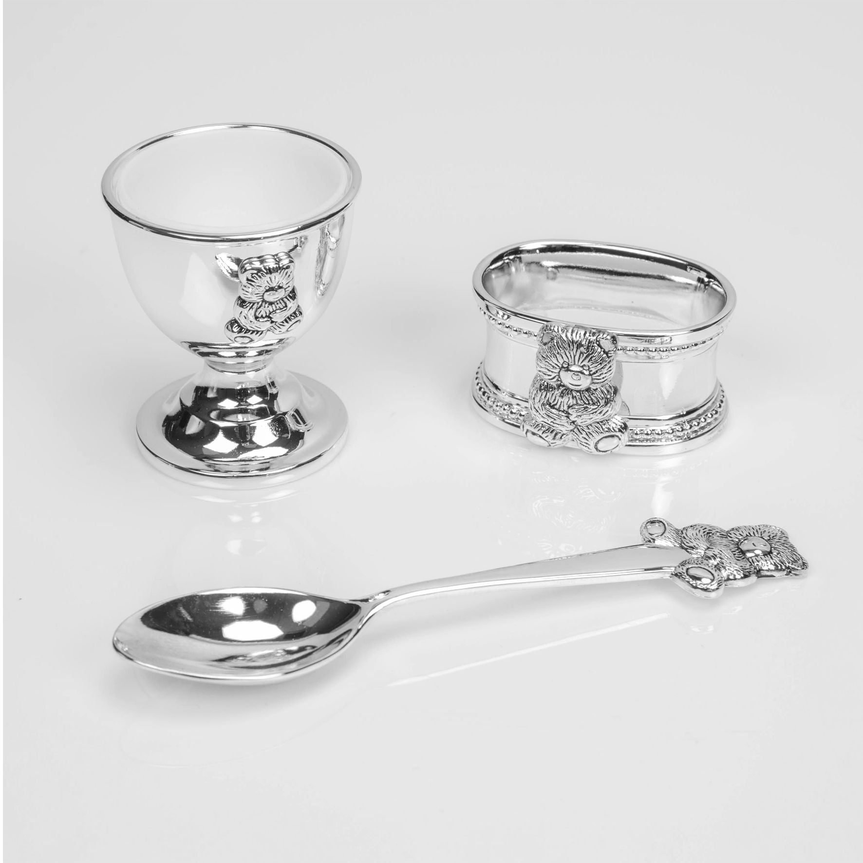 Teddy Egg Cup,Napkin Ring & Teddy Spoon Gift Boxed