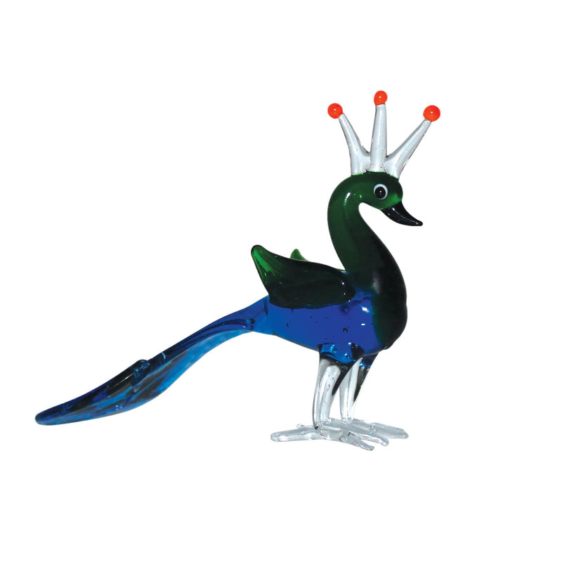Objets d'art Miniature Glass Figurine - Peacock