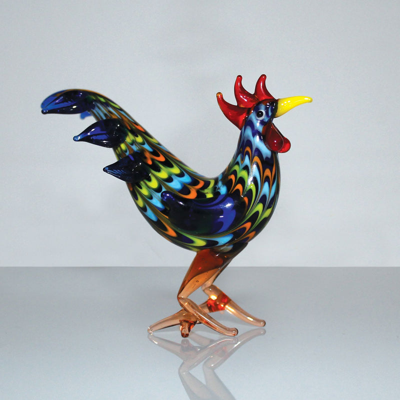 Objets d'art Miniature Glass Figurine - Cockerel