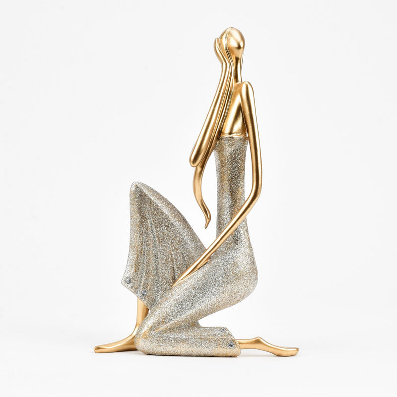 Portrait Figurine Gold Kneeling Woman
