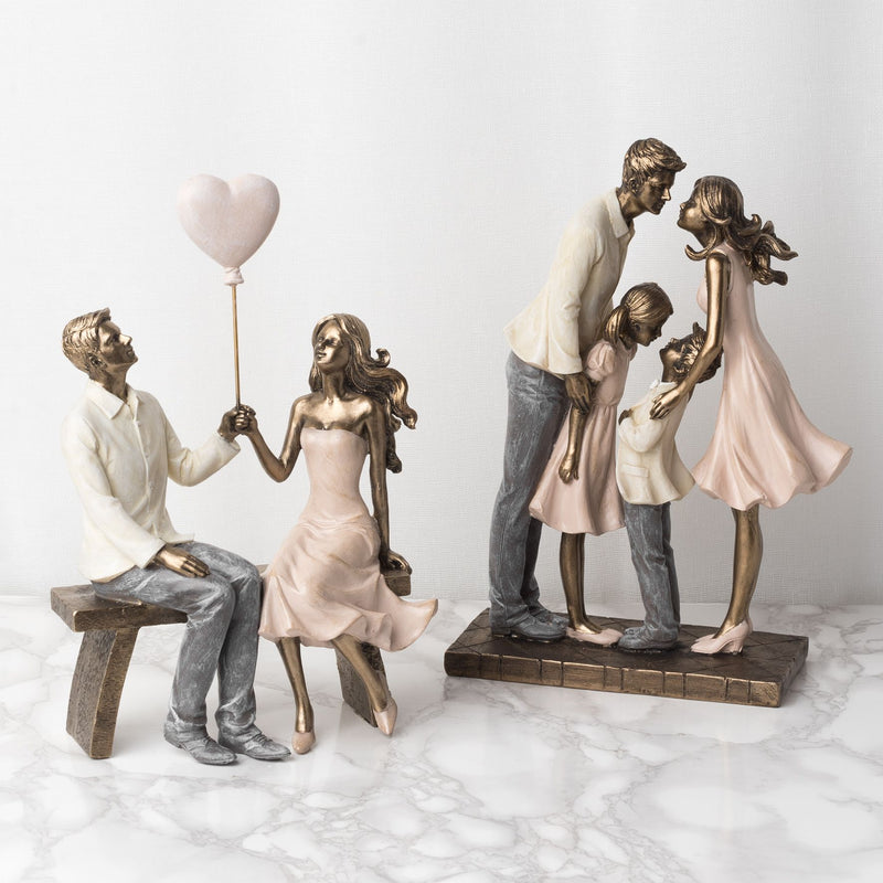 Juliana Family of Four Figurine Bronze and Blush Pink