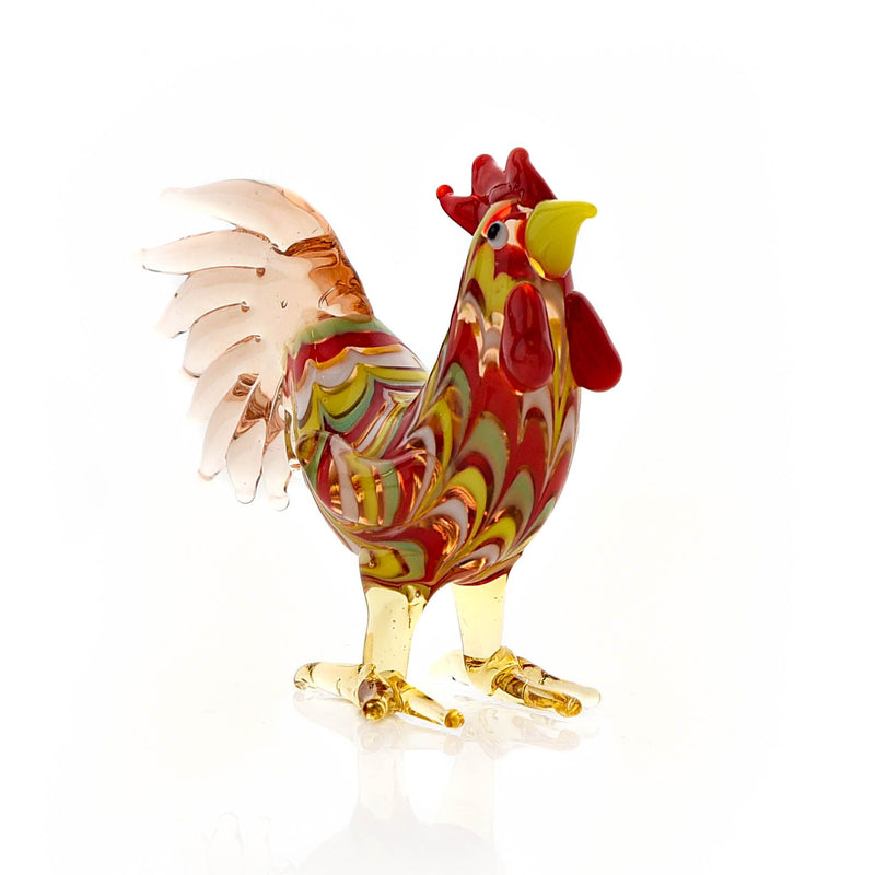 Objets d'art Miniature Glass Figurine - Rooster
