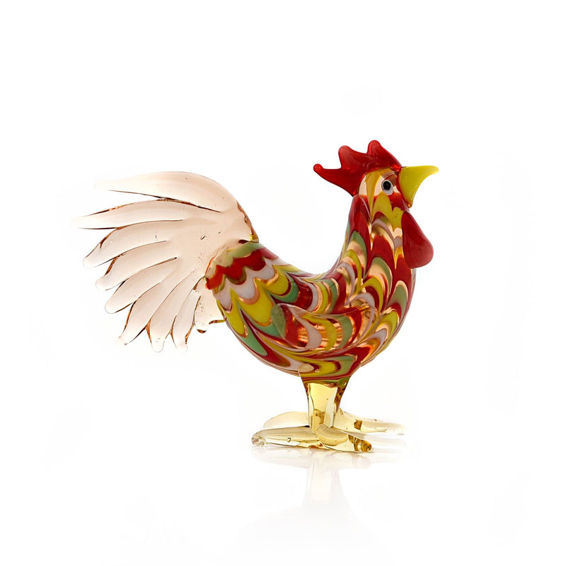 Objets d'art Miniature Glass Figurine - Rooster