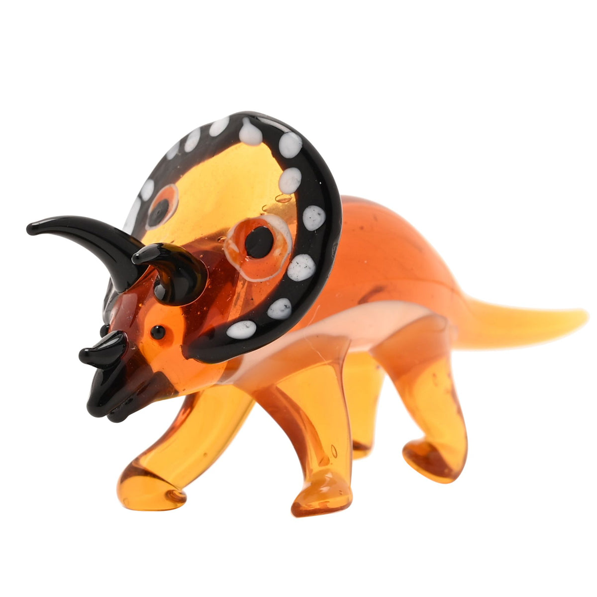 Objets D'art Miniature Glass Figurine - Triceratops