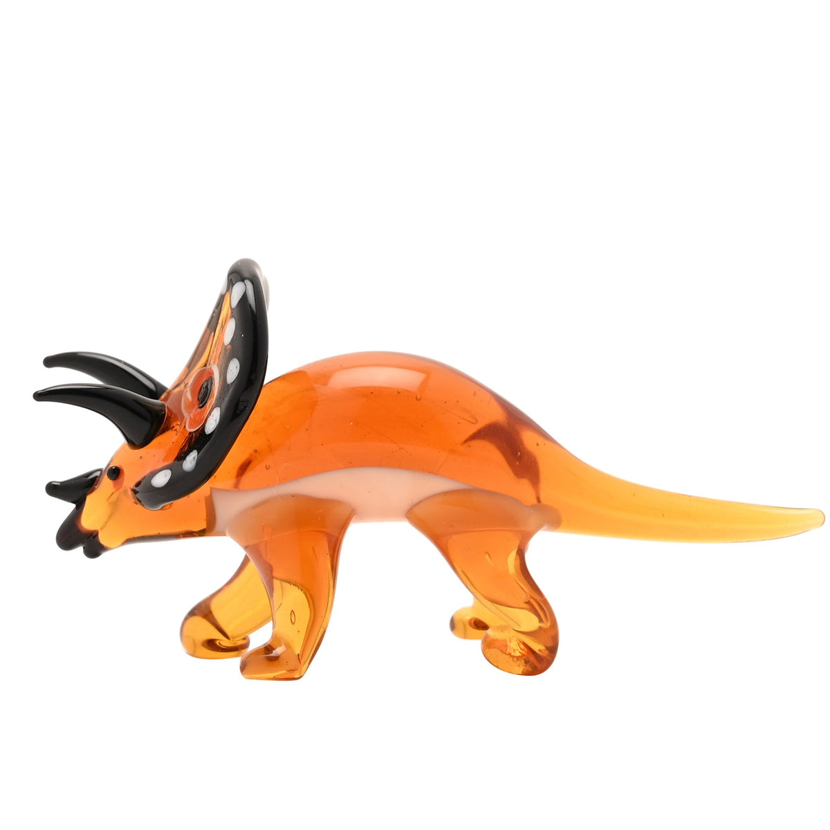 Objets D'art Miniature Glass Figurine - Triceratops