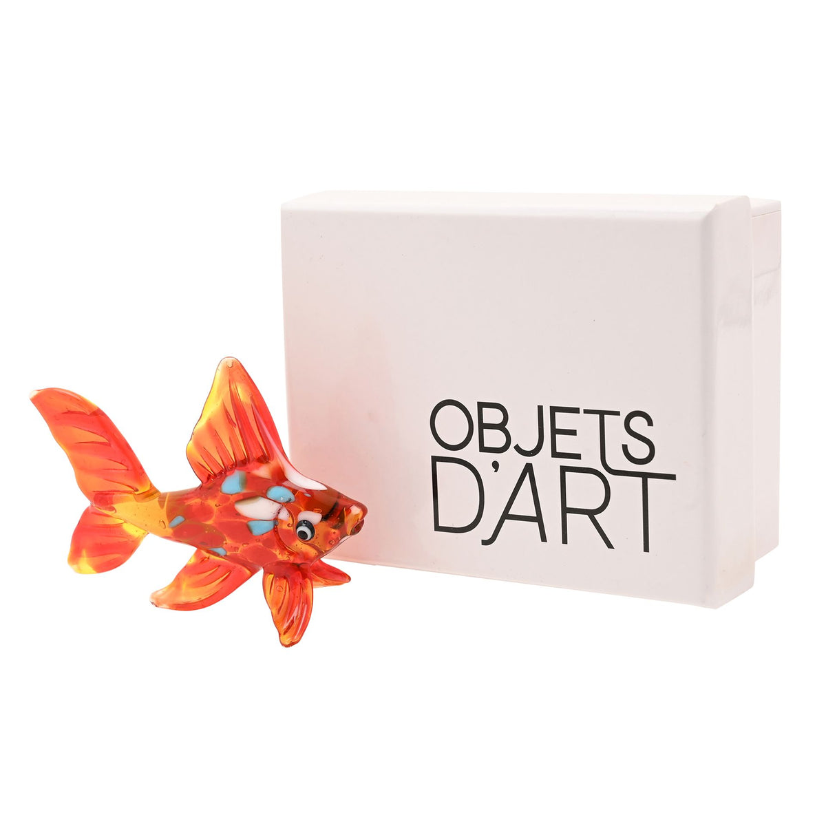 Objets D'art Miniature Glass Figurine - Goldfish