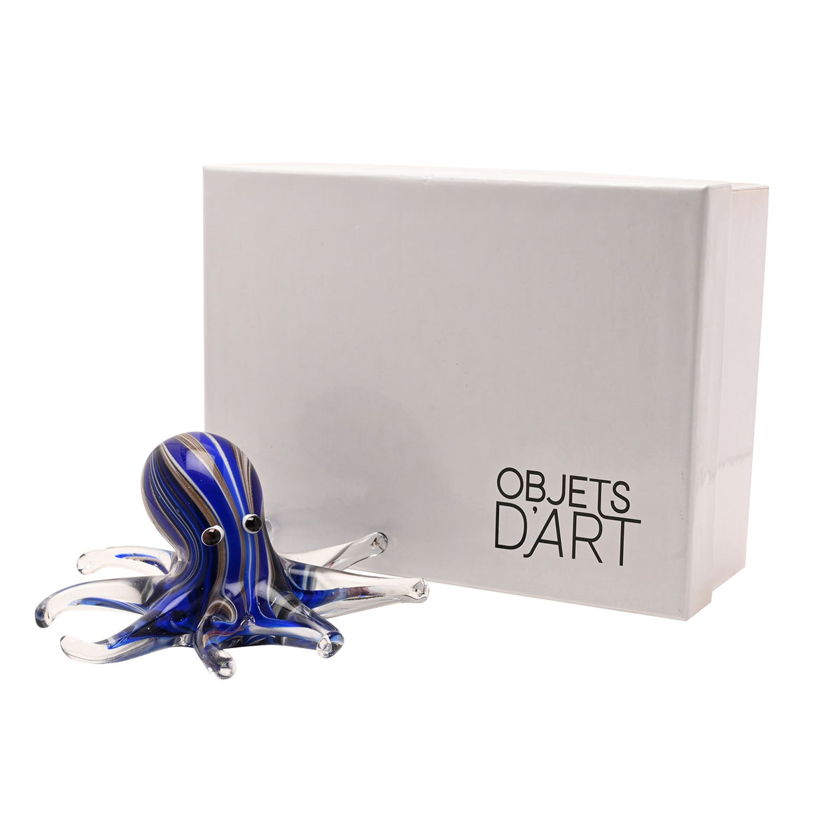 Objets D'art Glass Figurine - Deep Blue Octopus