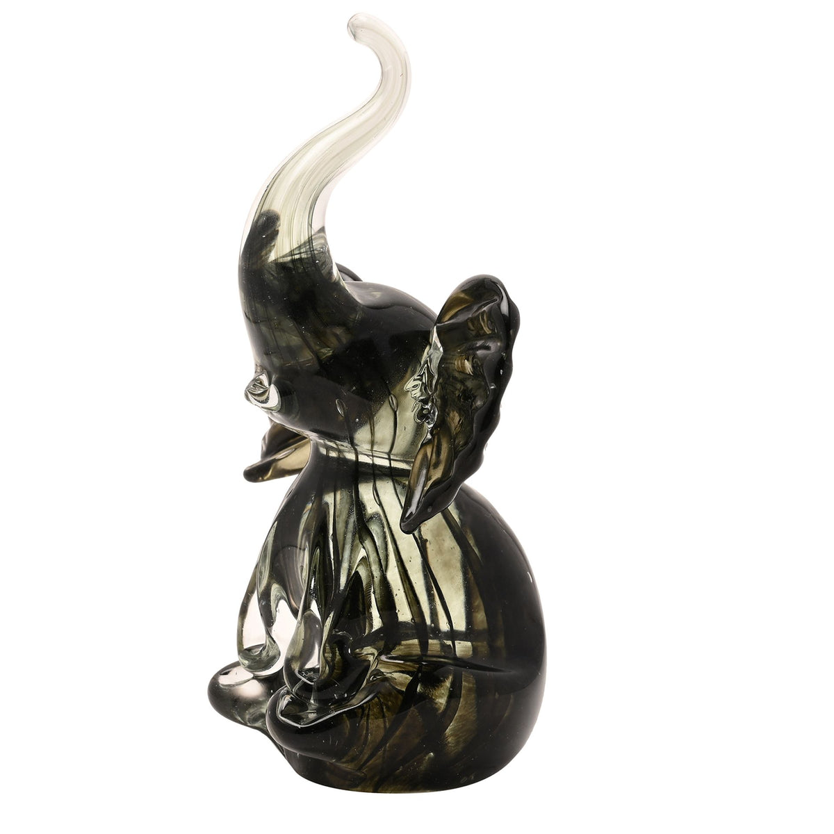 Objets D'art Glass Figurine - Trumpet Elephant
