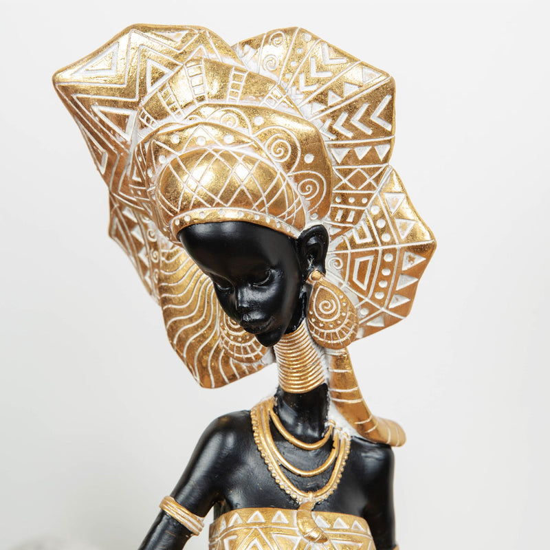 Masai Lady Kneeling Figurine 39cm