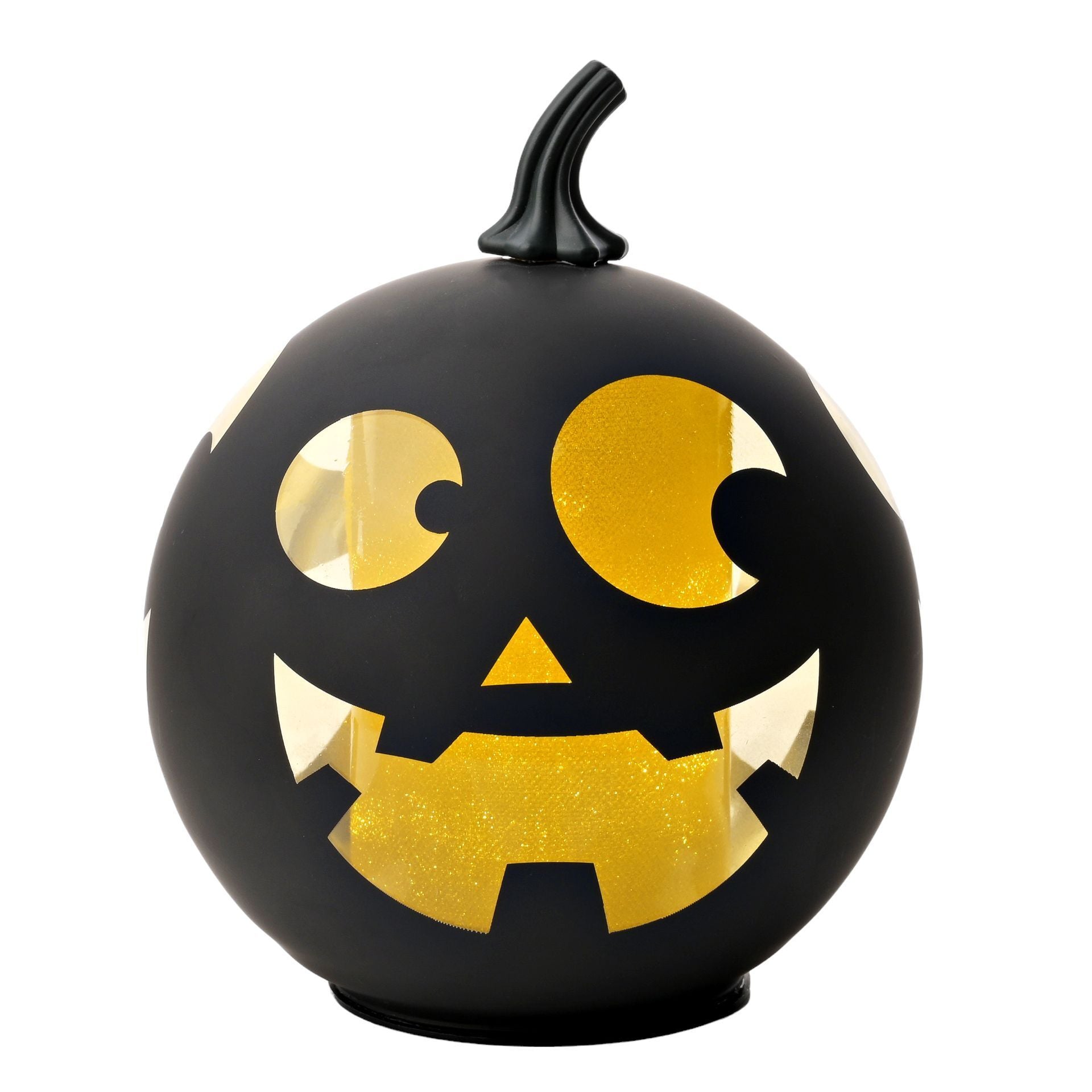 Black LED Glass Pumpkin- Large