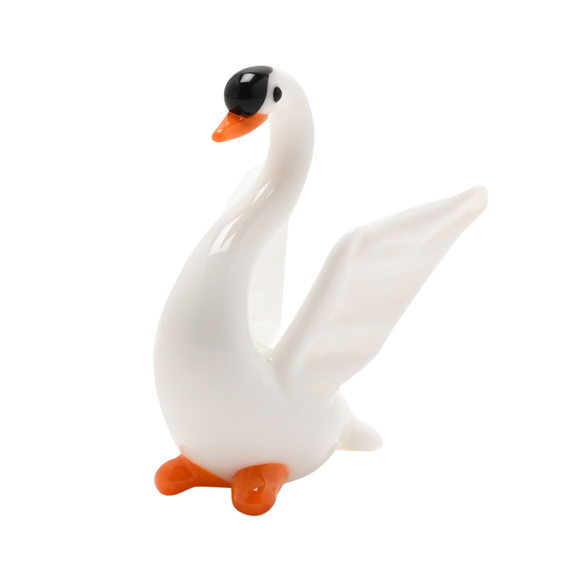 Objets d'art Miniature Glass Figurine - Swan