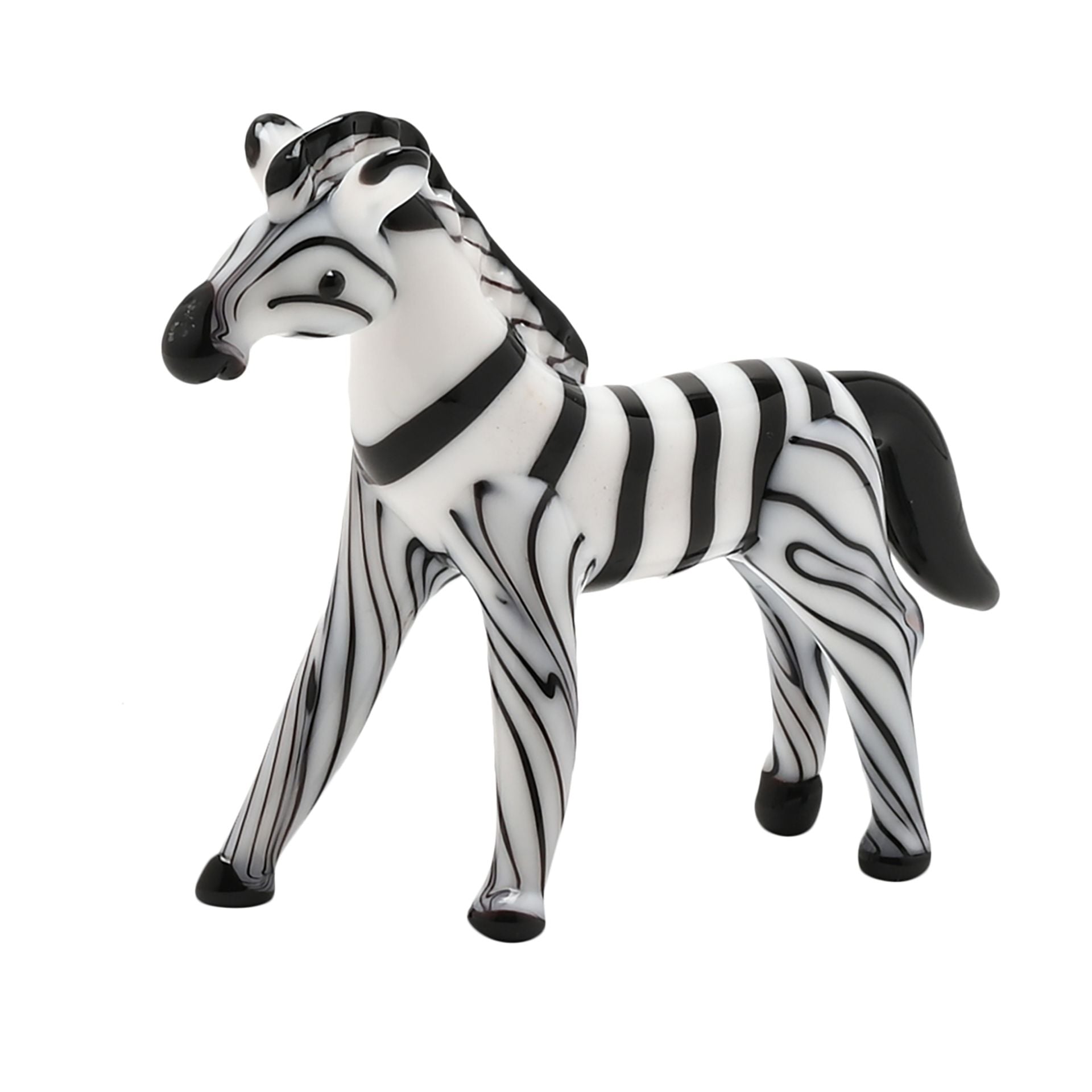 Objets d'art Miniature Glass Figurine - Zebra