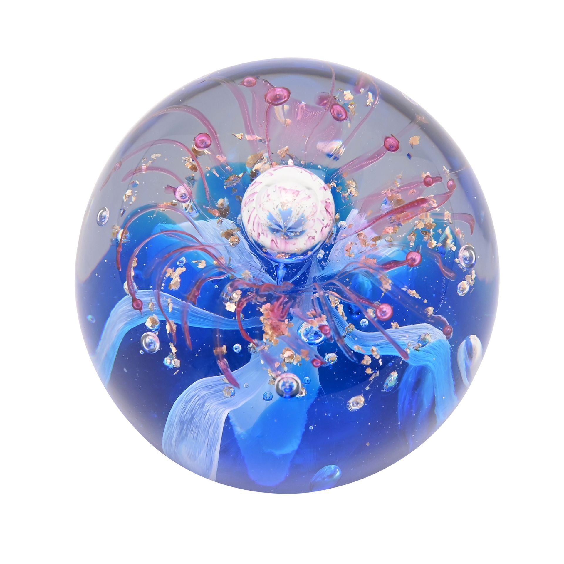 Objets d'art Glass Ornament - Pink Coral Paperweight