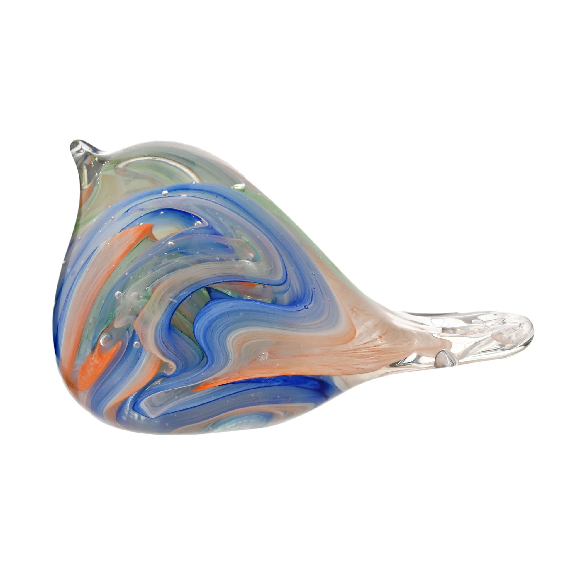 Objets d'art Glass Figurine - Blue Swirl Bird