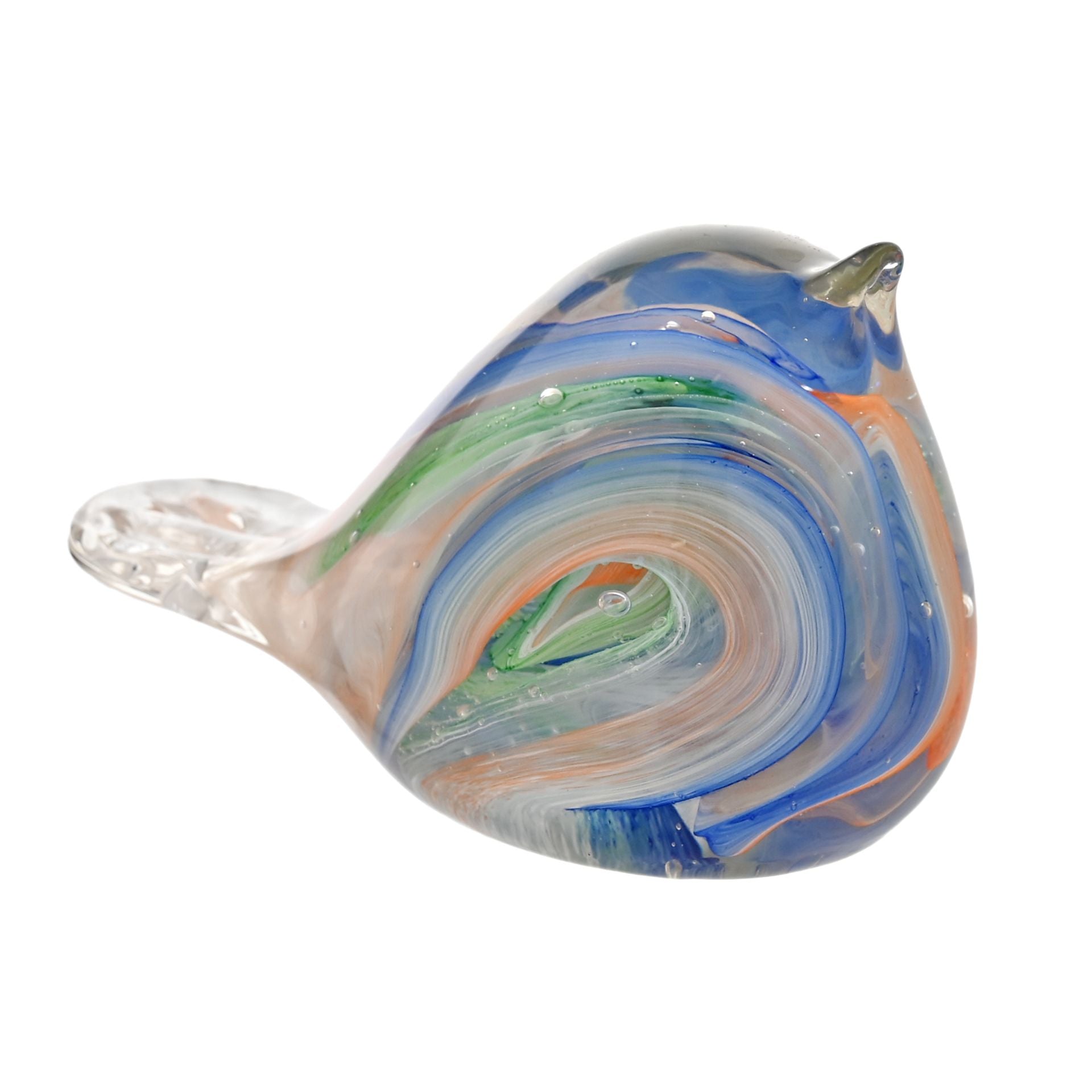 Objets d'art Glass Figurine - Blue Swirl Bird