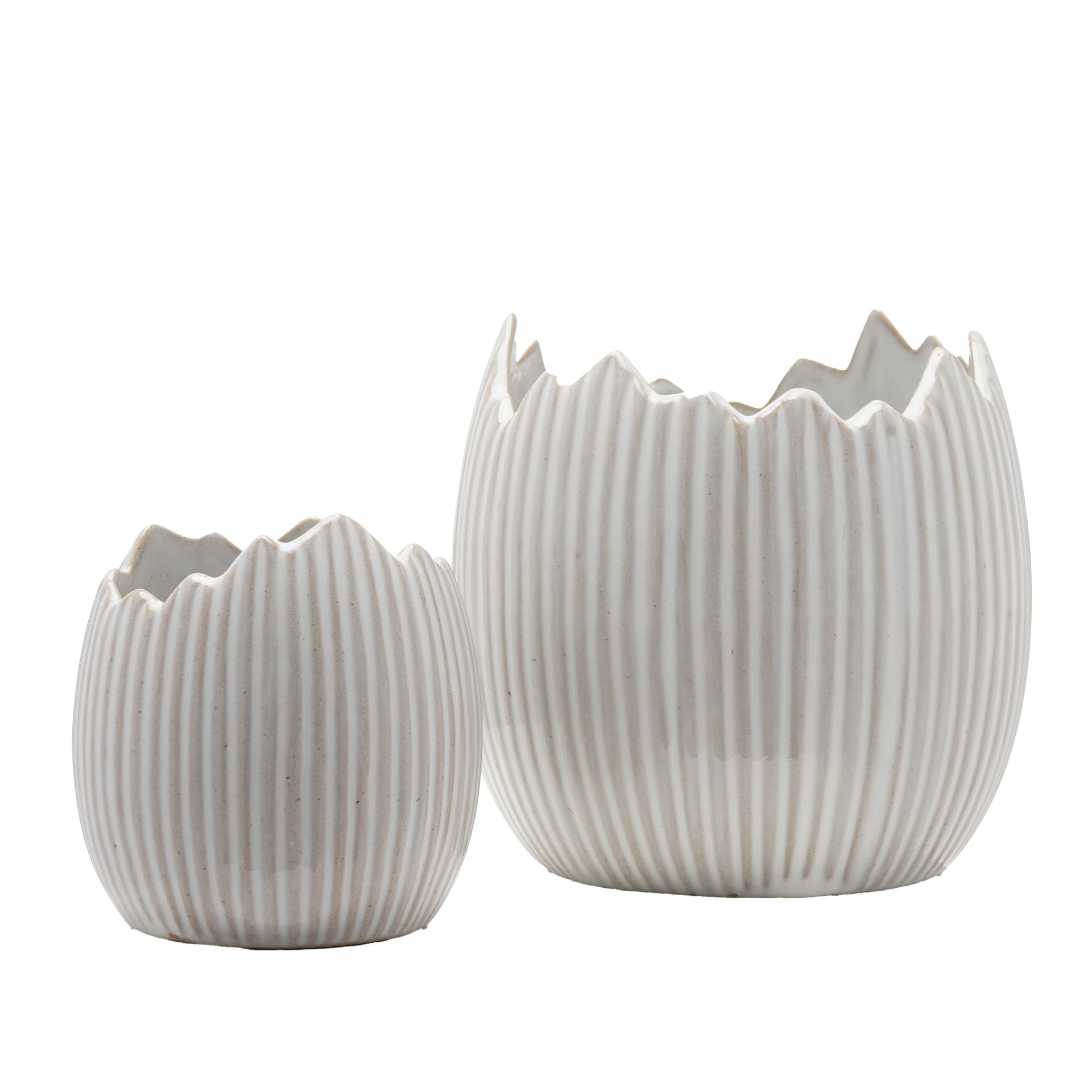 Eggs-traordinary Gifting Ceramic Egg Shell Plant Pot Set of 2