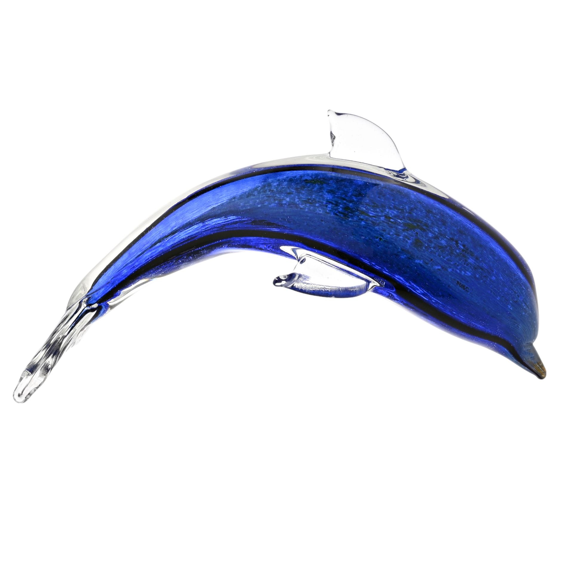 Objets d'art Glass Figurine - Blue Dolphin
