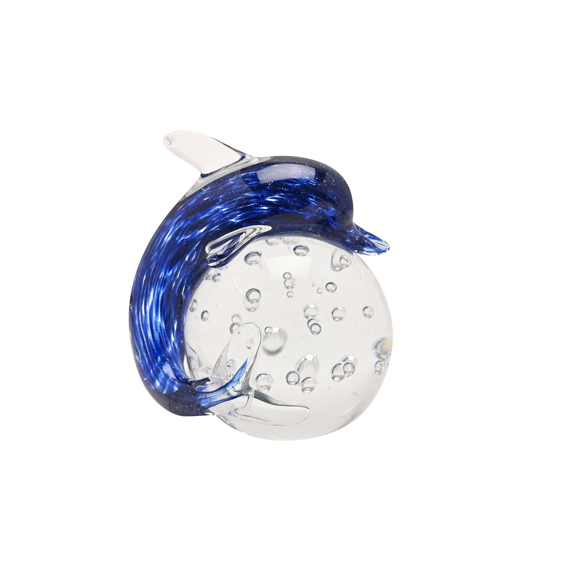 Objets d'art Blue Glitter Dolphin Paper Weight