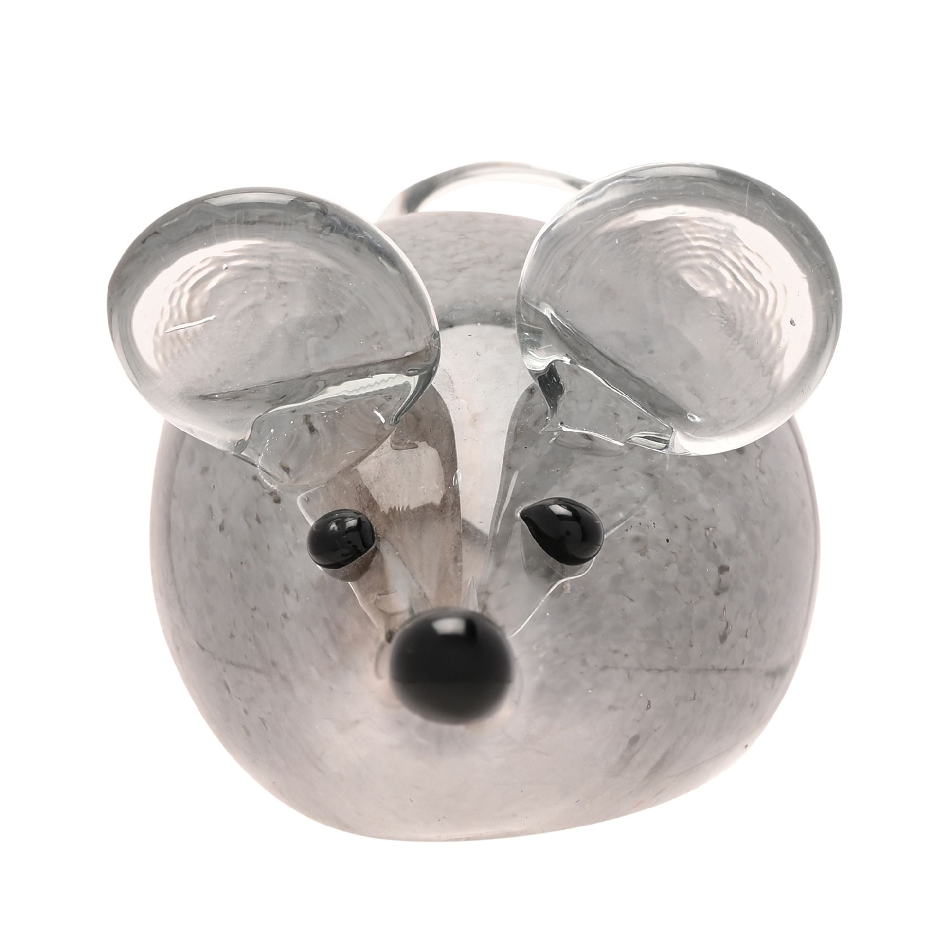 Objets d'art Glass Figurine - Grey Mouse