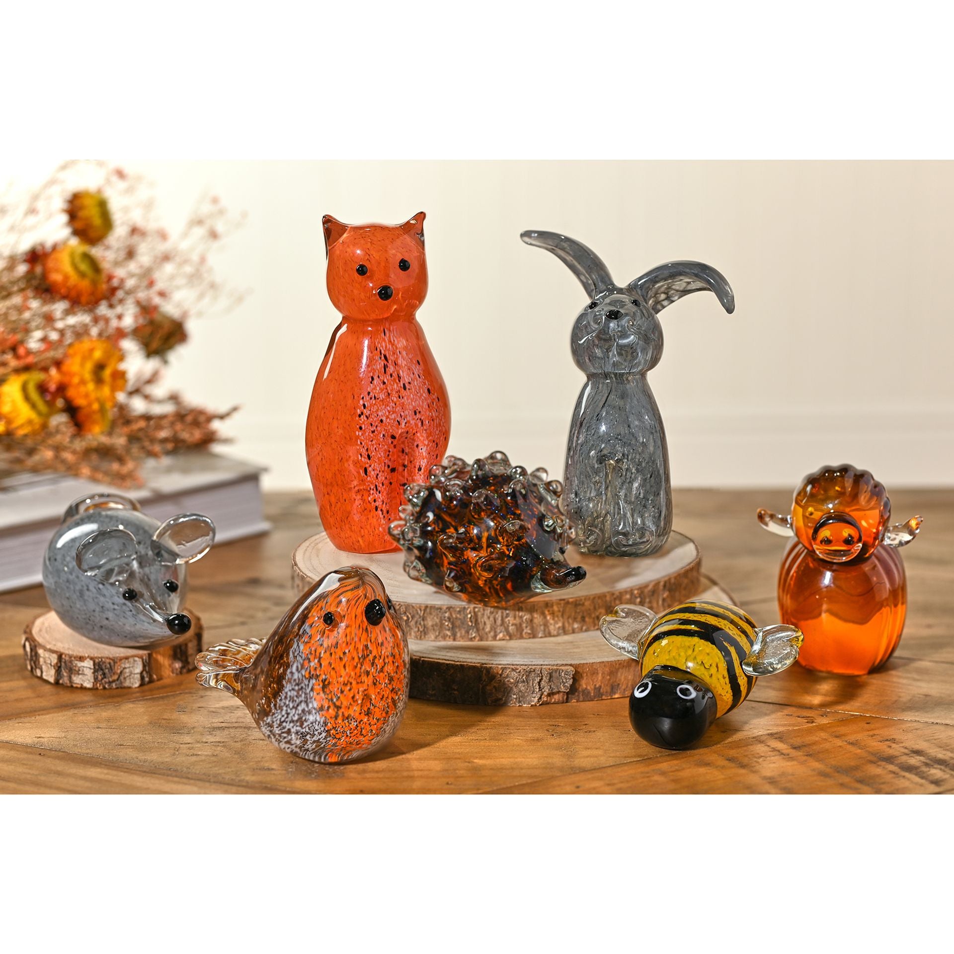 Objets d'art Glass Figurine - Grey Mouse
