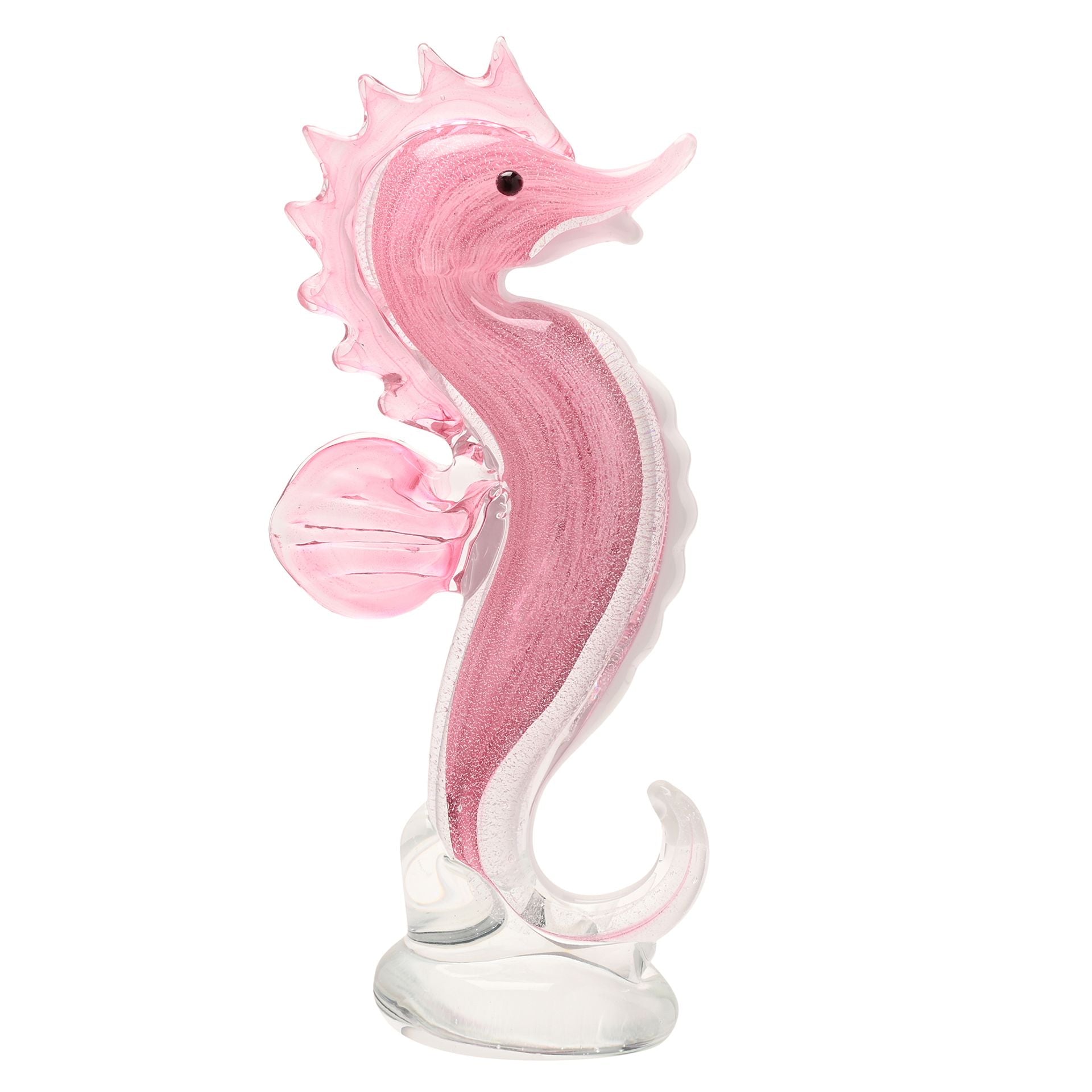 Objets d'art Glass Figurine - Pink Seahorse