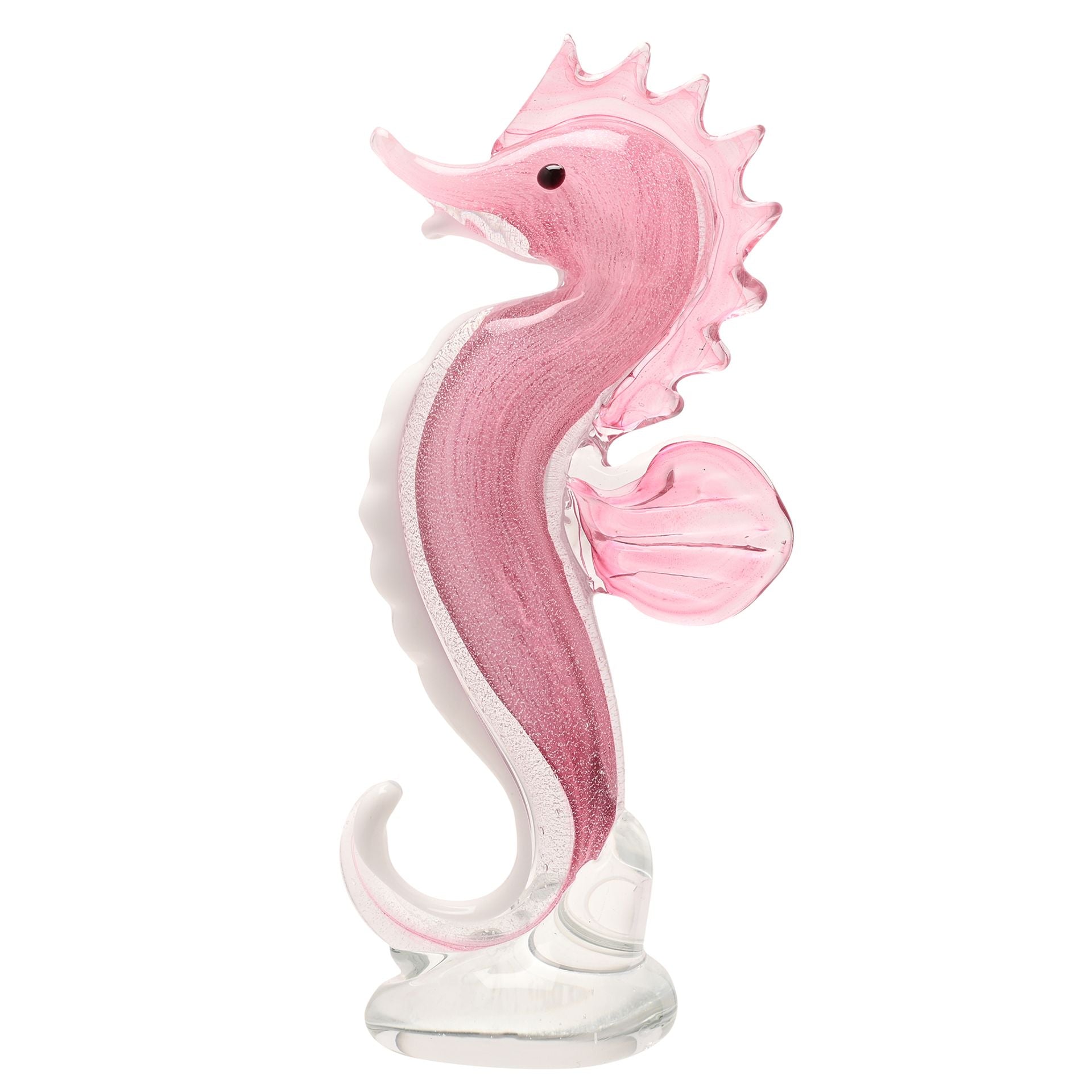 Objets d'art Glass Figurine - Pink Seahorse