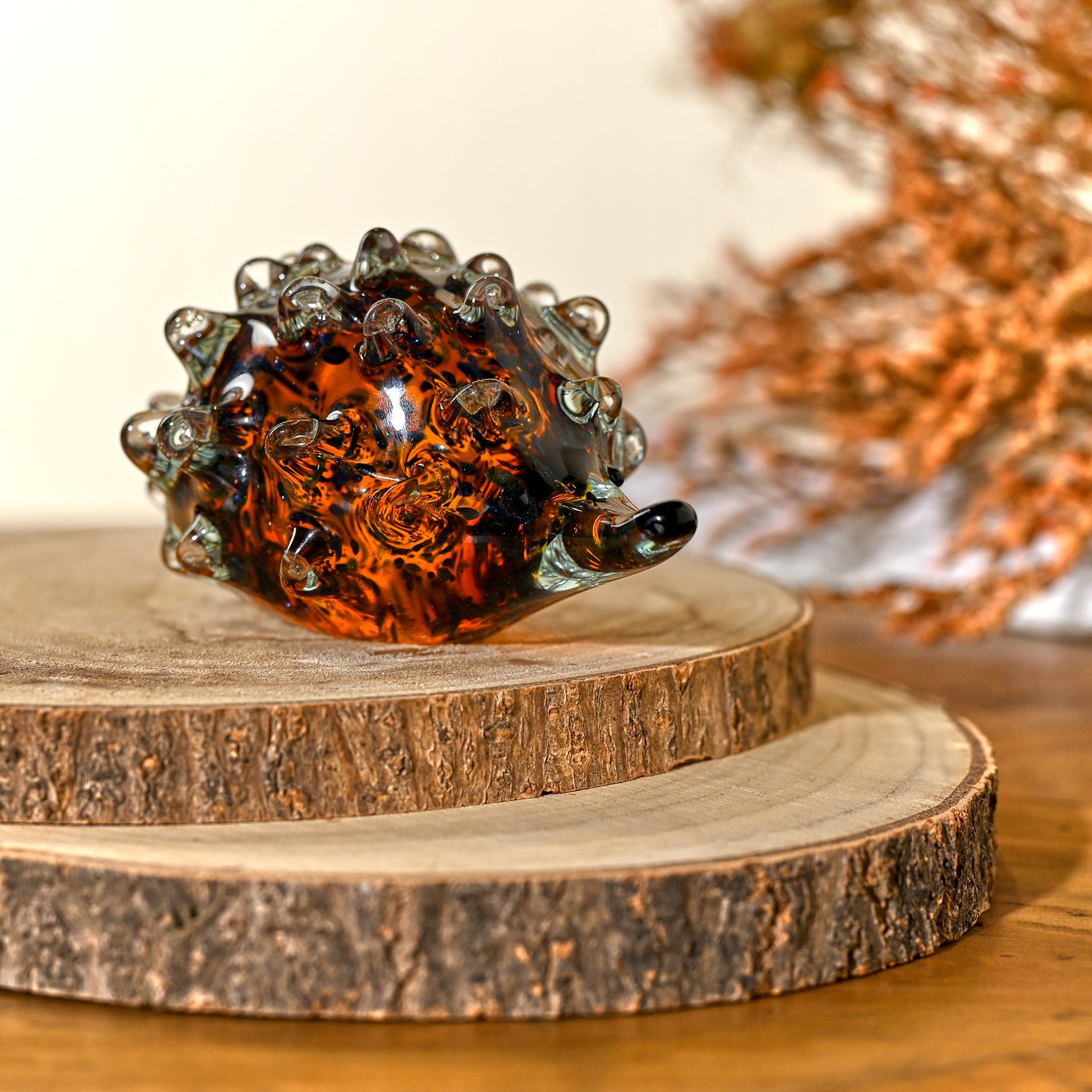 Objets d'art Glass Figurine - Hedgehog