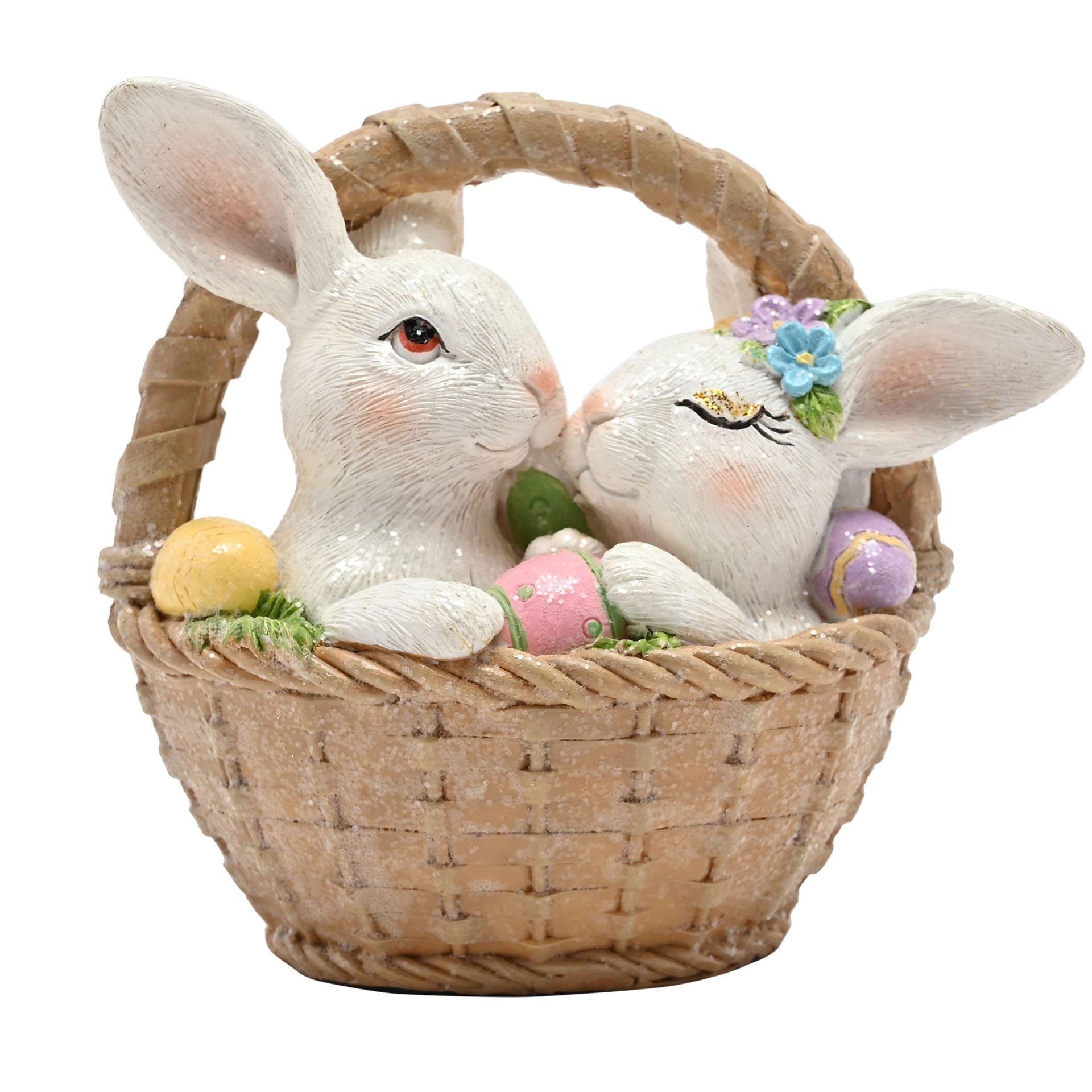 Eggs-traordinary Gifting Company Bunnies In A Basket Figurine