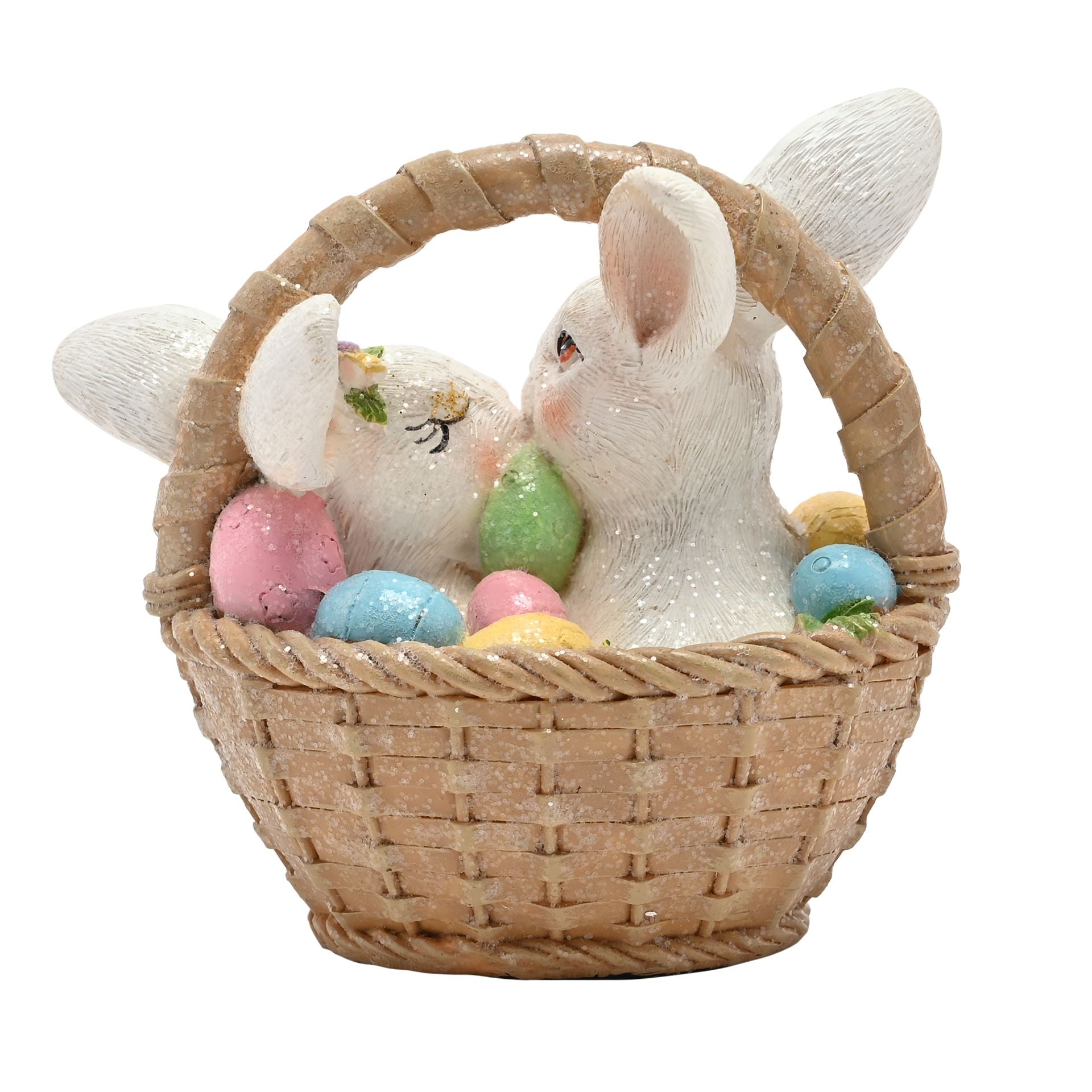Eggs-traordinary Gifting Company Bunnies In A Basket Figurine