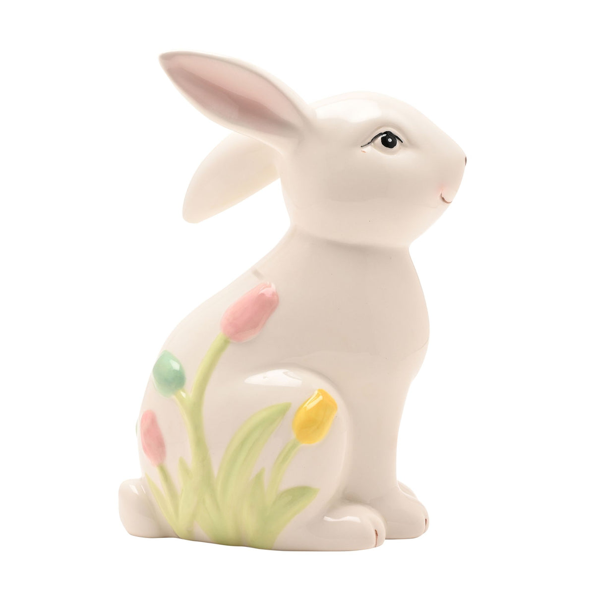 The Eggs-traordinary Gifting Co Bunny Figurine With Floral Decor 17cm