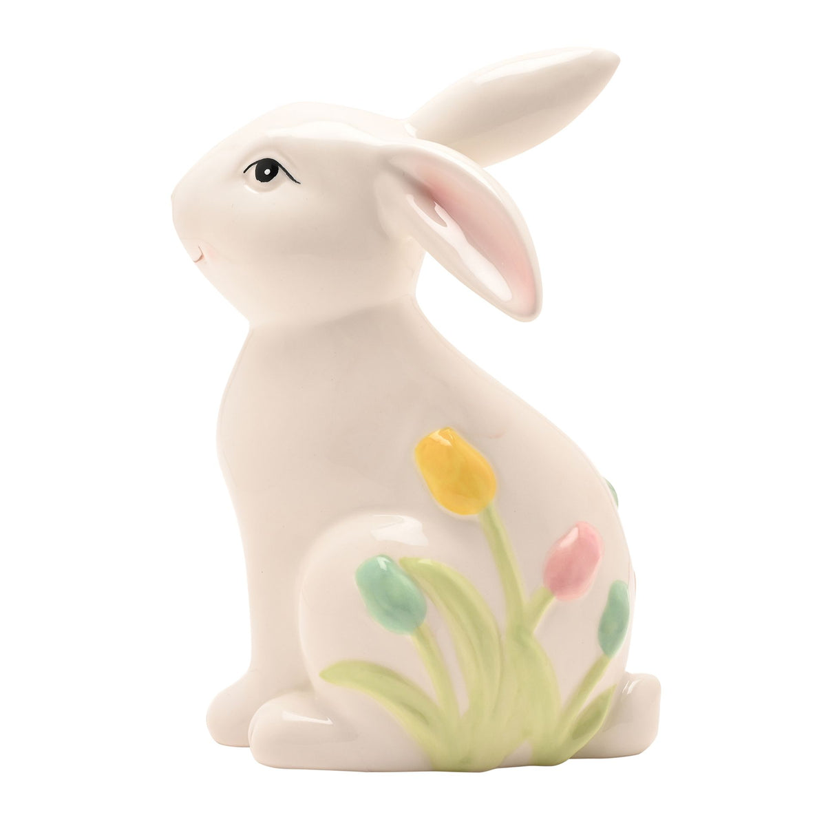 The Eggs-traordinary Gifting Co Bunny Figurine With Floral Decor 17cm
