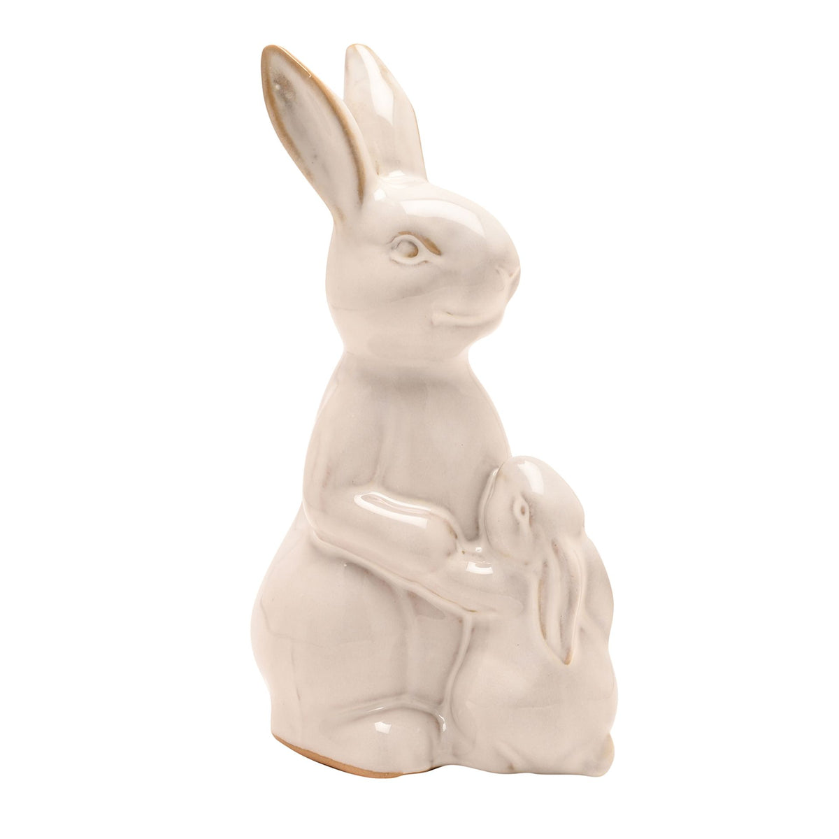 The Eggs-traordinary Gifting Co Reactive Glaze Bunny & Baby Figurine 18cm