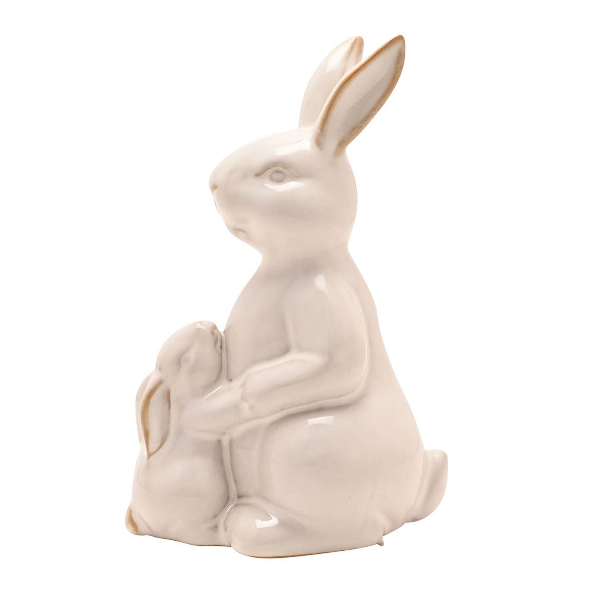The Eggs-traordinary Gifting Co Reactive Glaze Bunny & Baby Figurine 18cm