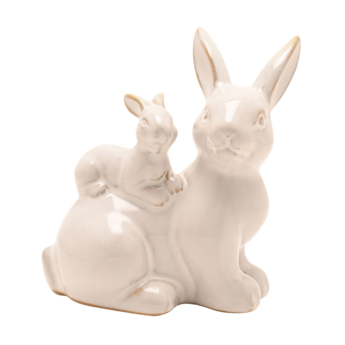 The Eggs-traordinary Gifting Co Reactive Glaze Bunny & Baby Figurine 13cm