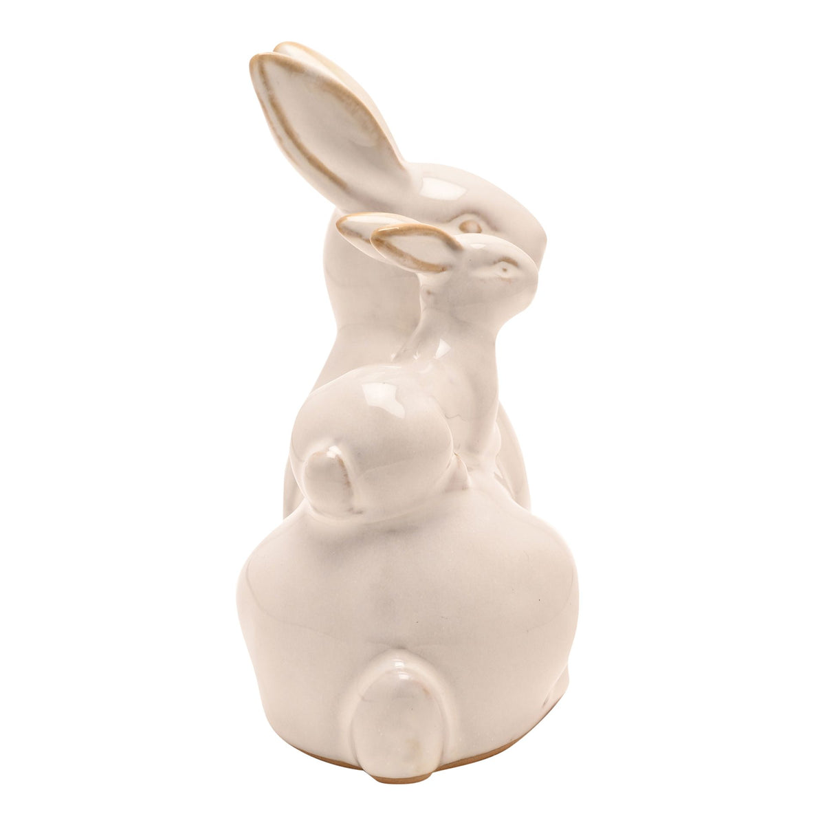 The Eggs-traordinary Gifting Co Reactive Glaze Bunny & Baby Figurine 13cm