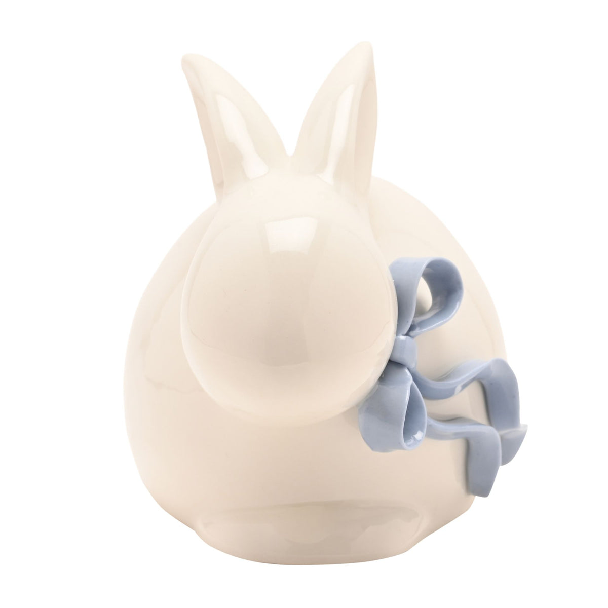 The Eggs-traordinary Gifting Co White Bunny With Blue Bow Ornament
