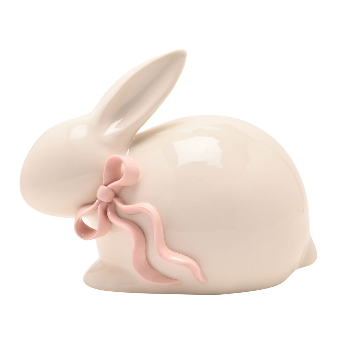 The Eggs-traordinary Gifting Co White Bunny With Pink Bow Ornament