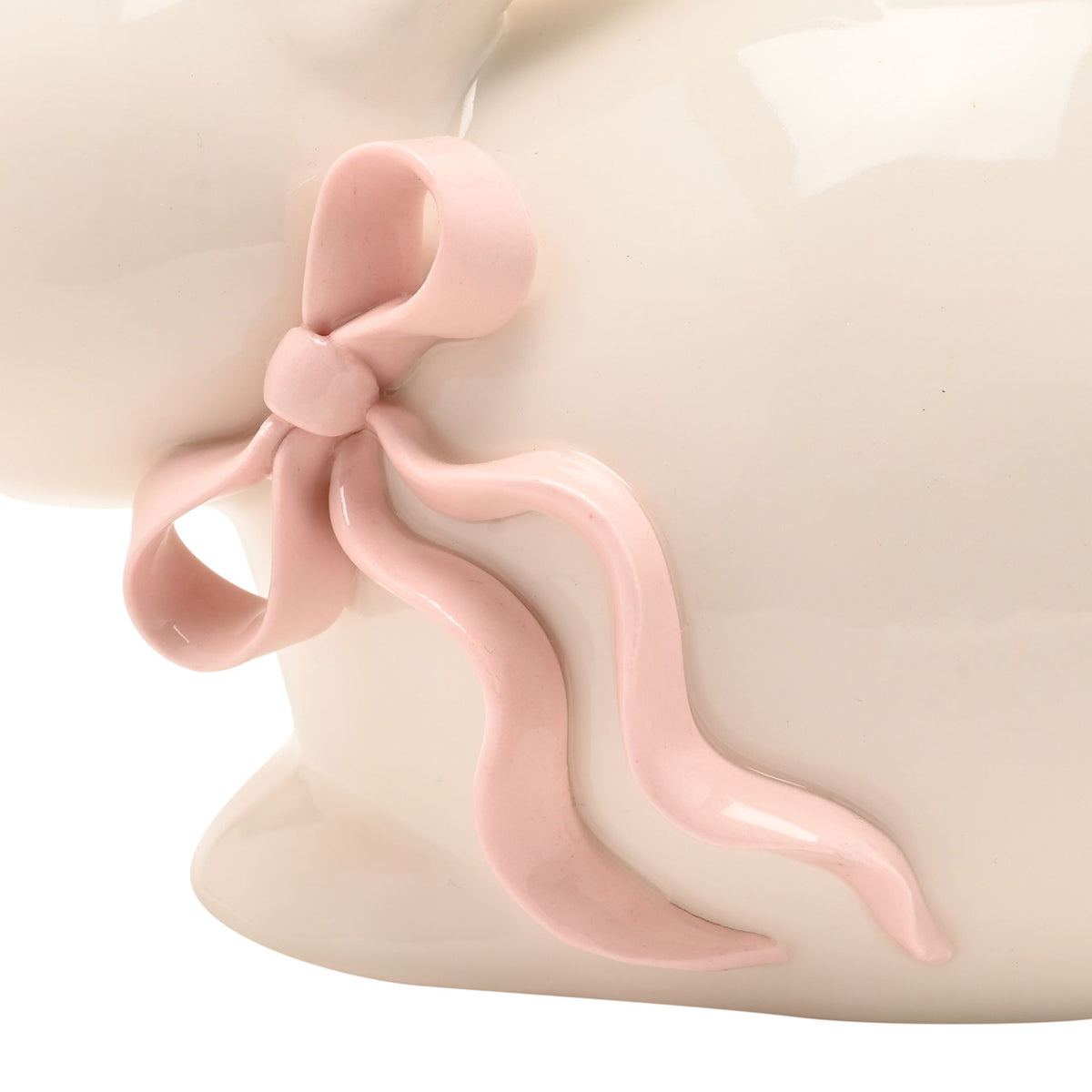 The Eggs-traordinary Gifting Co White Bunny With Pink Bow Ornament