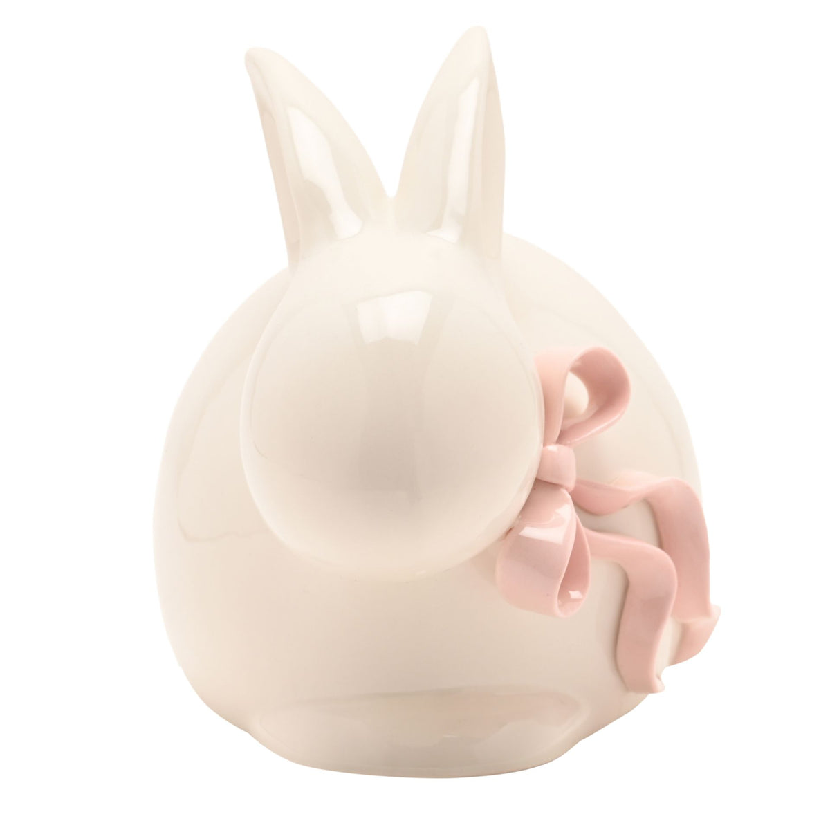 The Eggs-traordinary Gifting Co White Bunny With Pink Bow Ornament