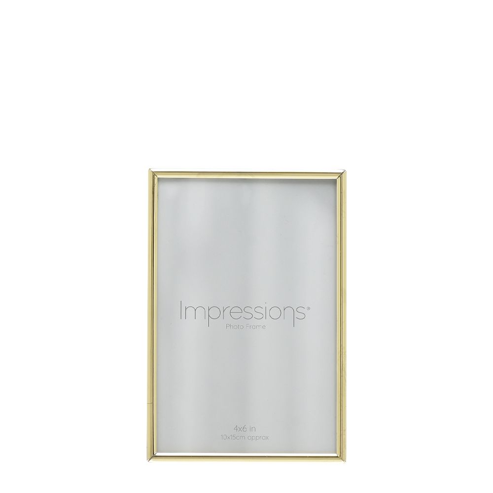 Brass Finished Photo Frame Oblong Thin - 4"X 6"
