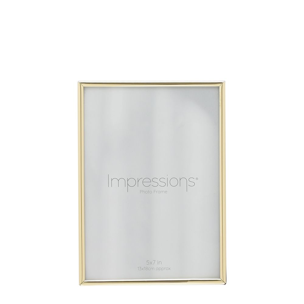 Brass Finished Photo Frame Oblong Thin - 5"X 7"