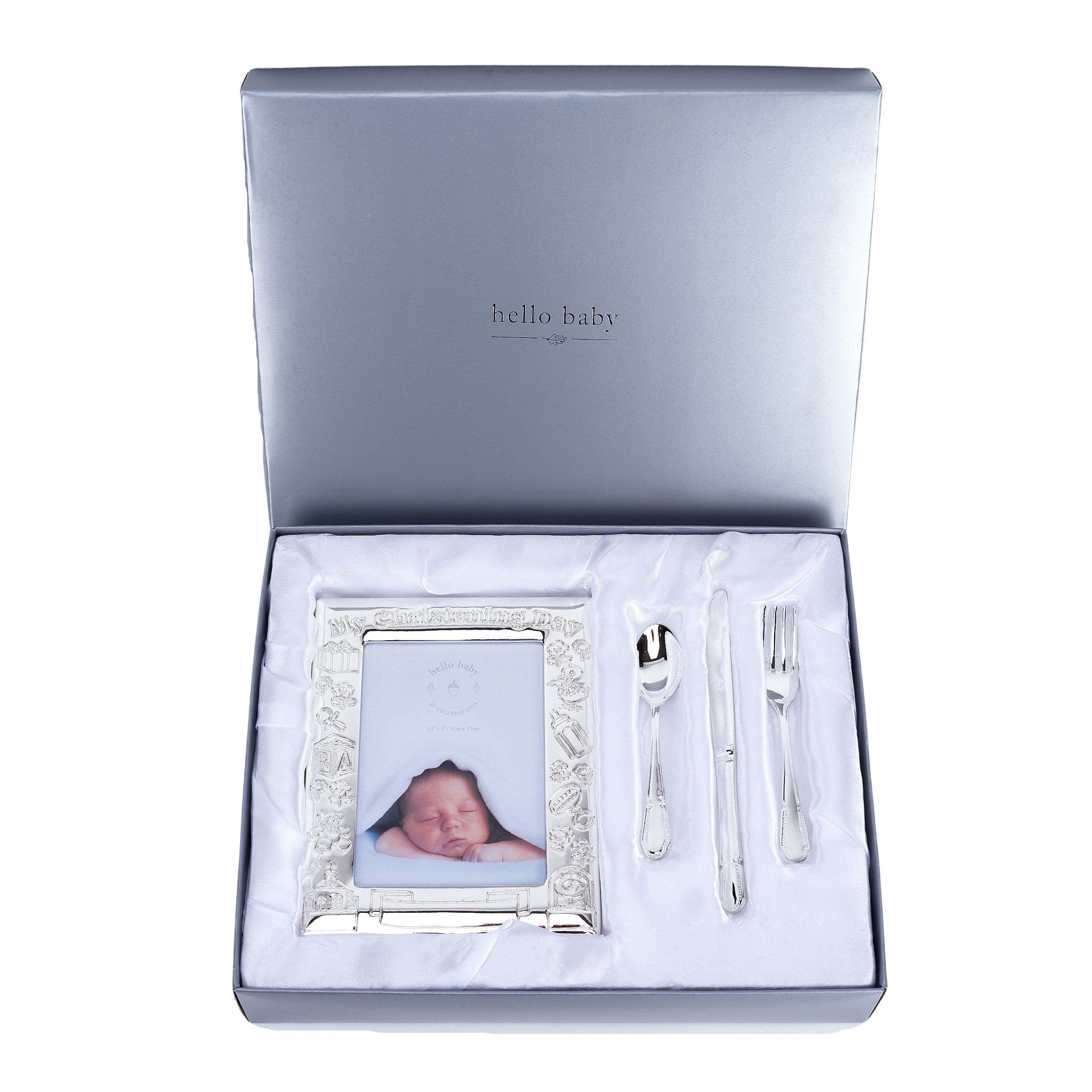 "My Christening Day" Frame with Knife Fork & Spoon Set