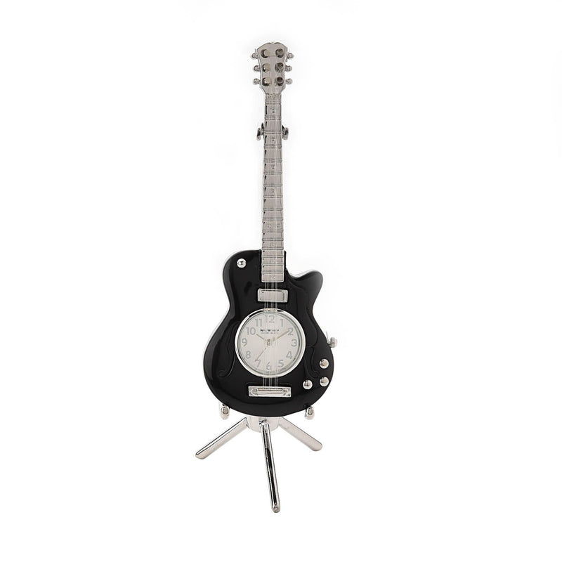 Wm Widdop Miniature Clock - Guitar - Black