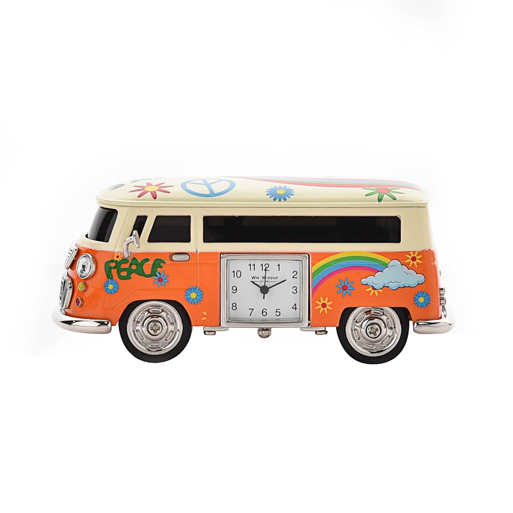 Wm Widdop Miniature Clock - Orange Camper